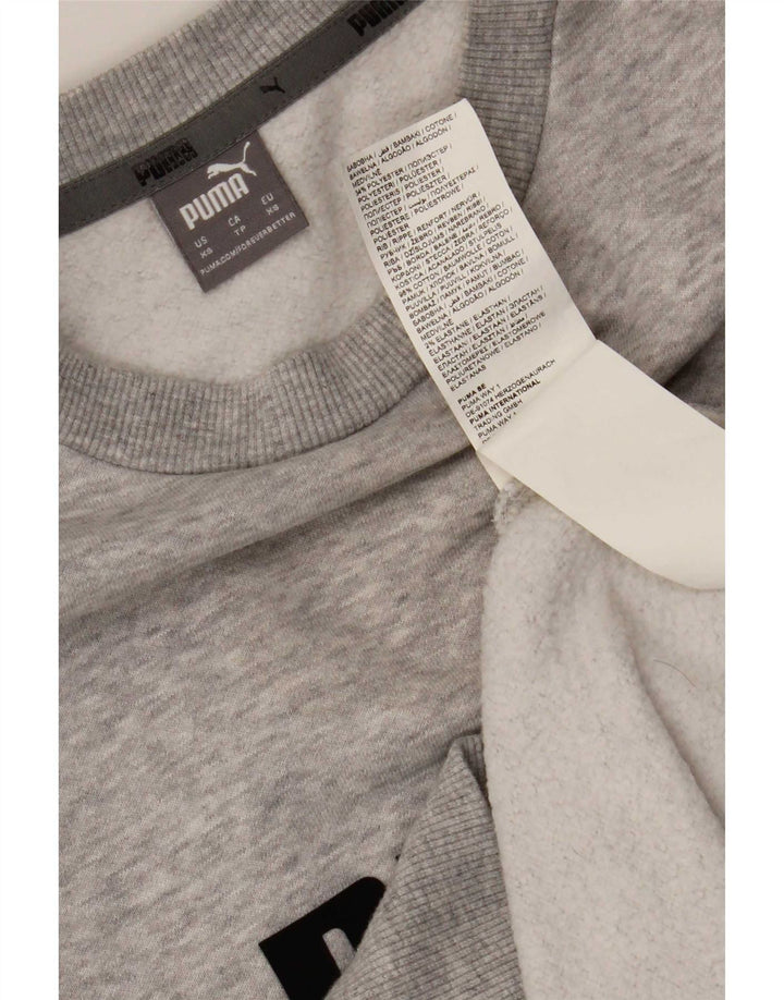 Męska bluza z grafiką Puma, sweter XS, szara bawełna