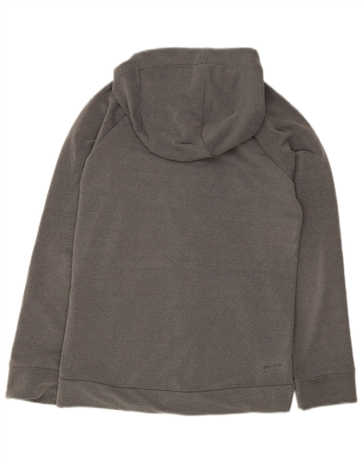 Damski sweter z kapturem i zamkiem Nike Dri Fit UK 14, duży, szary poliester