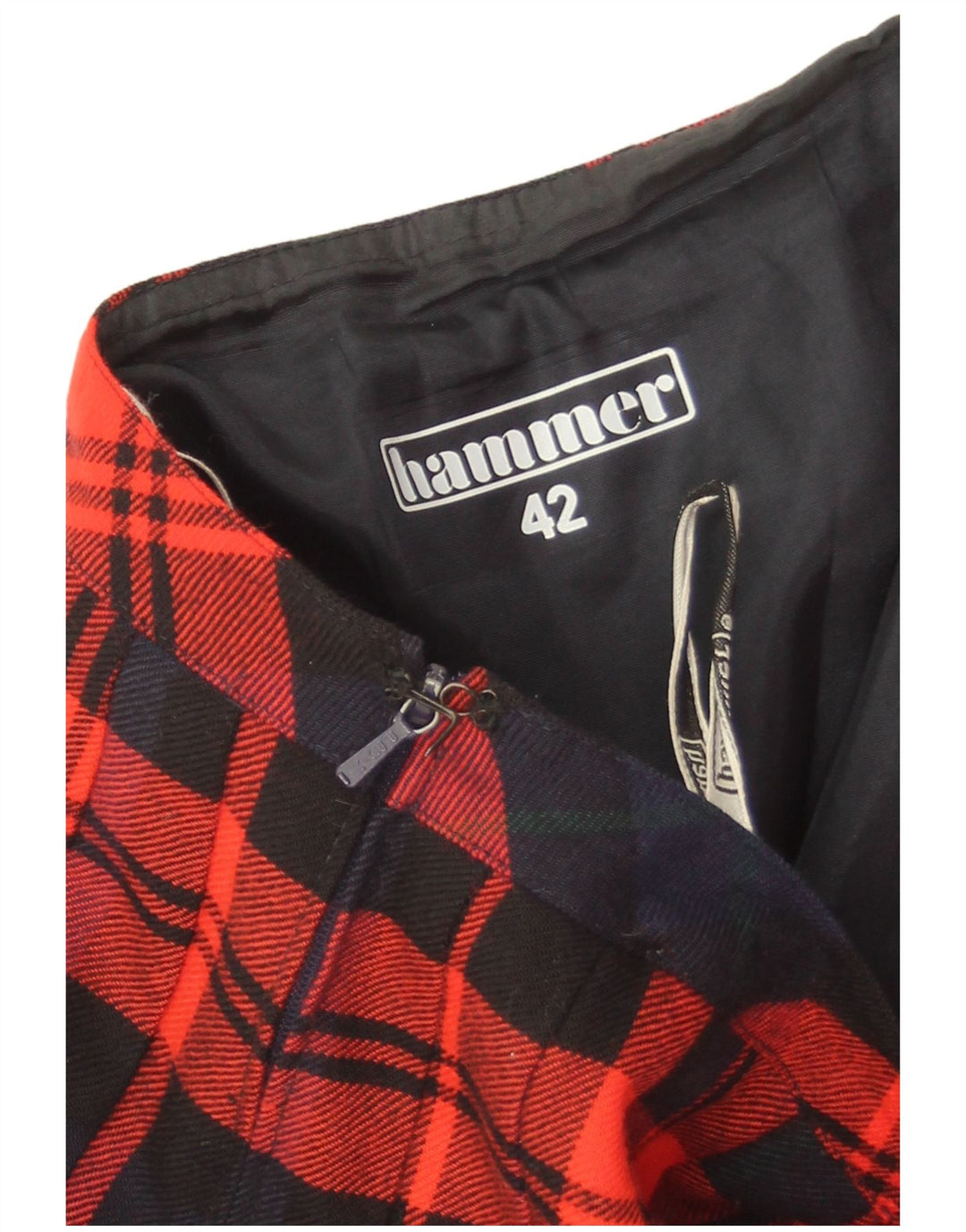 Spódnica plisowana damska Hammer IT 42 Medium W30 w czerwoną kratę, nowa wełna