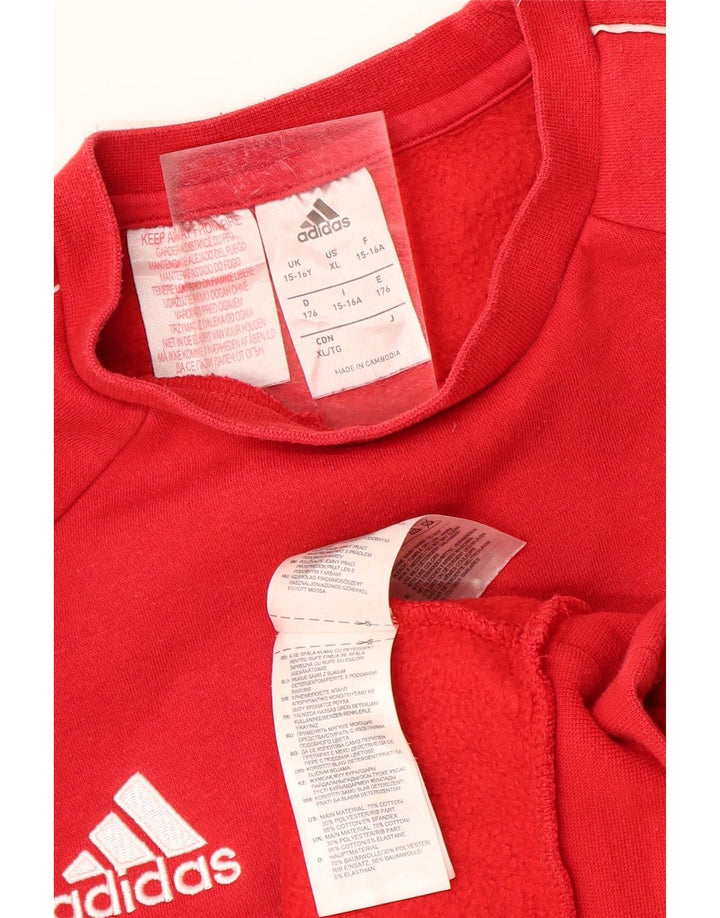 Bluza chłopięca ADIDAS 15-16 lat, czerwona, bawełniana