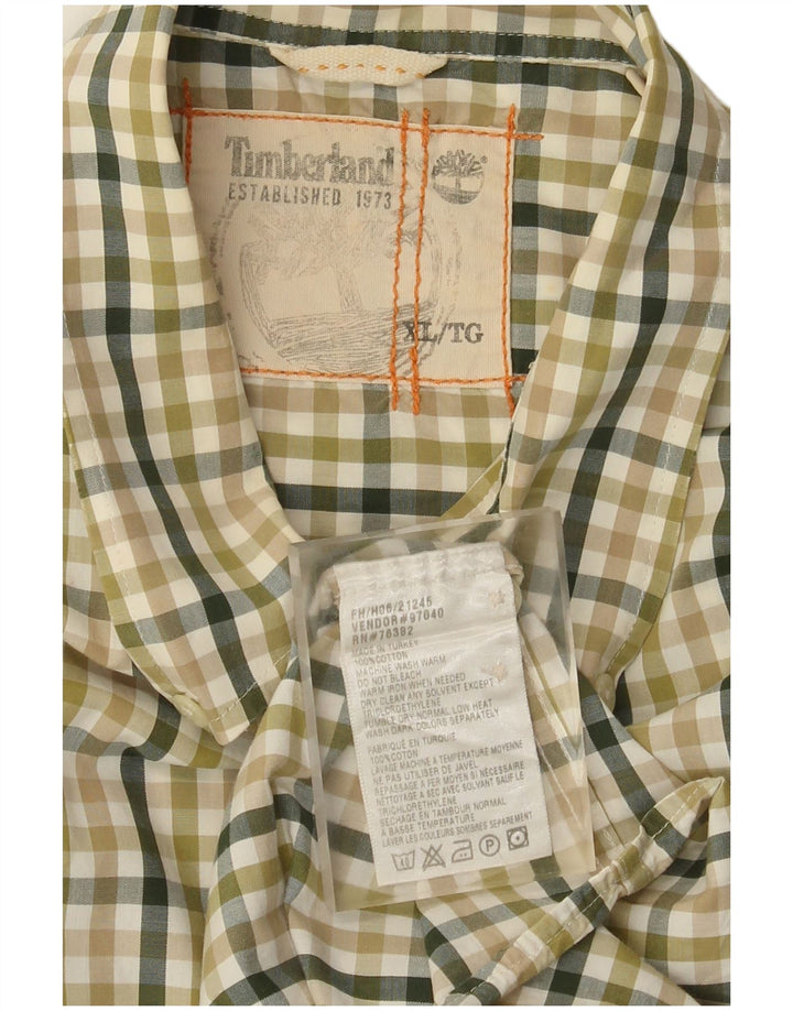 Koszula męska Timberland XL, bawełniana zielona kratka