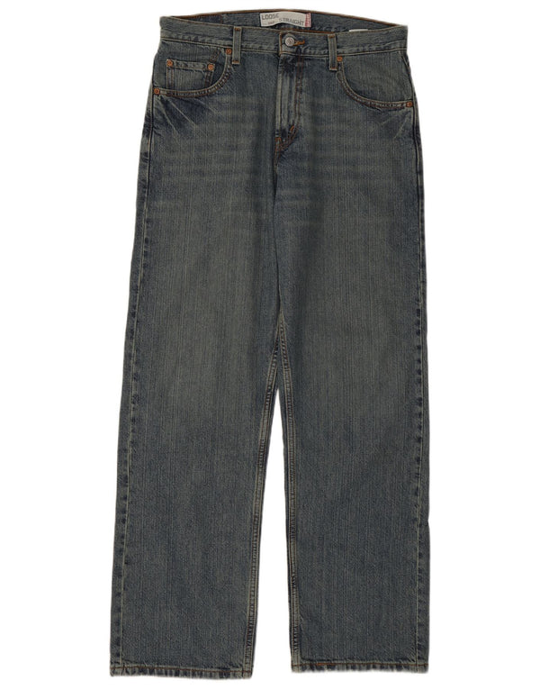 Męskie jeansy LEVI'S 569 o luźnym kroju W30 L32 Niebieska bawełna