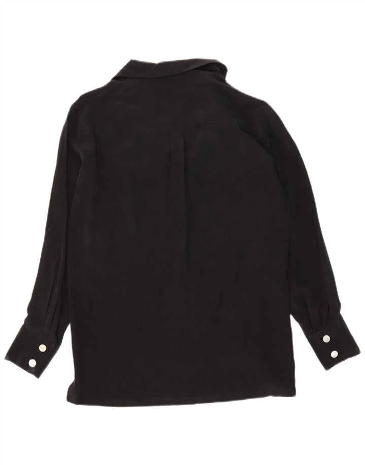 Damska bluzka koszulowa oversize Spazio UK 10, mała, czarna, jedwabna