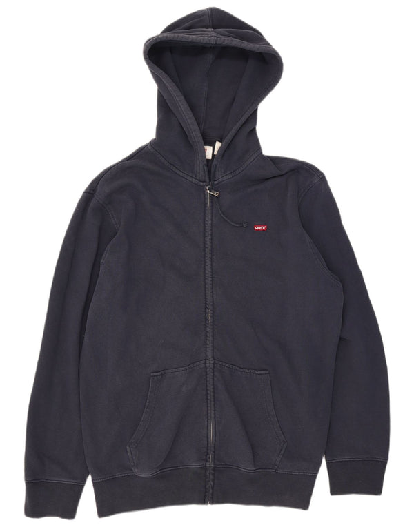 Męski sweter z kapturem i zamkiem Levi's XL, granatowy, bawełniany