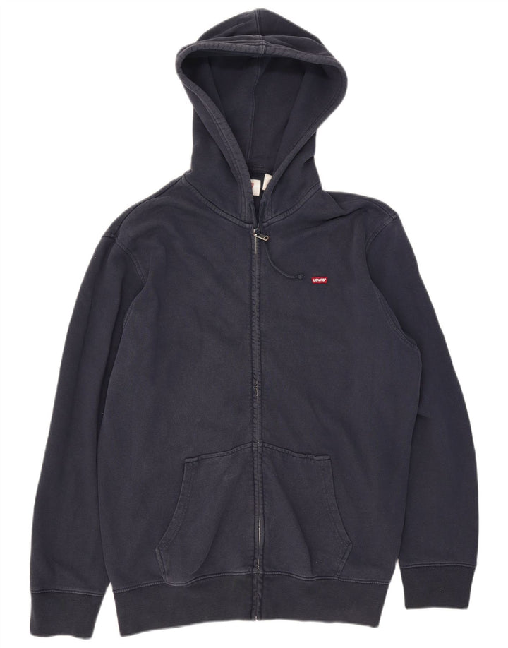 Męski sweter z kapturem i zamkiem Levi's XL, granatowy, bawełniany