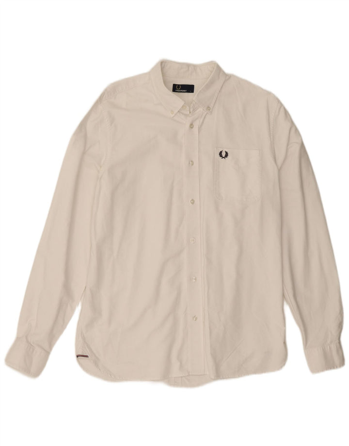 Koszula męska Fred Perry, duża, biała, bawełniana