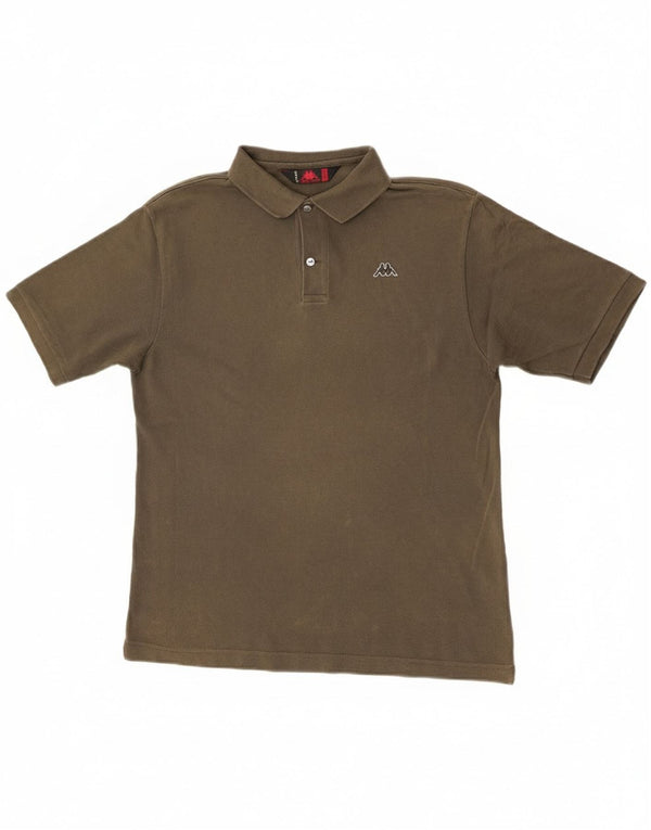 Kappa Mens Polo Shirt Medium Khaki Cotton