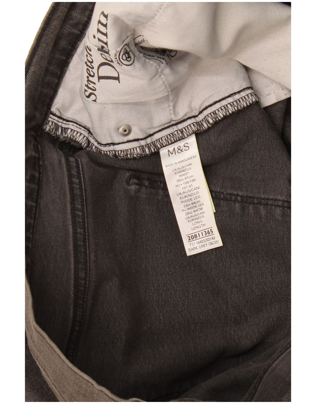 Marks & Spencer Męskie jeansy slim W36 L33 Szara bawełna