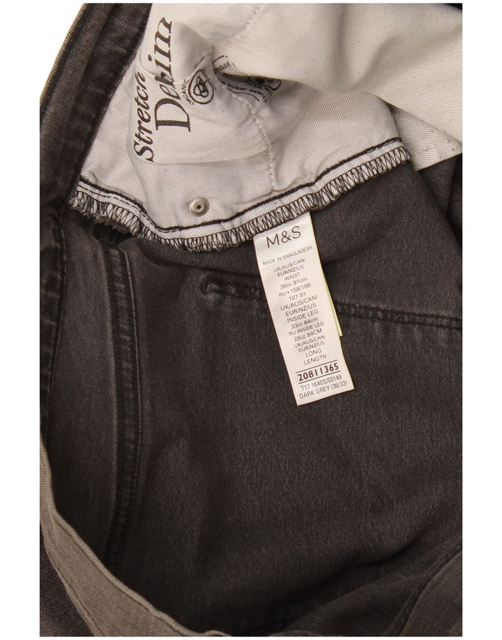 Marks & Spencer Męskie jeansy slim W36 L33 Szara bawełna