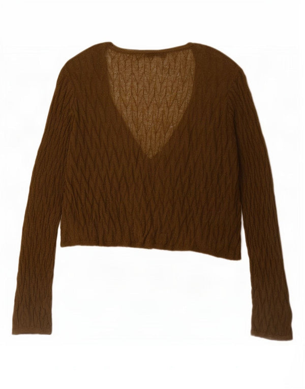 Zara Womens Crop Oversized Cardigan Top UK 10 Small Khaki