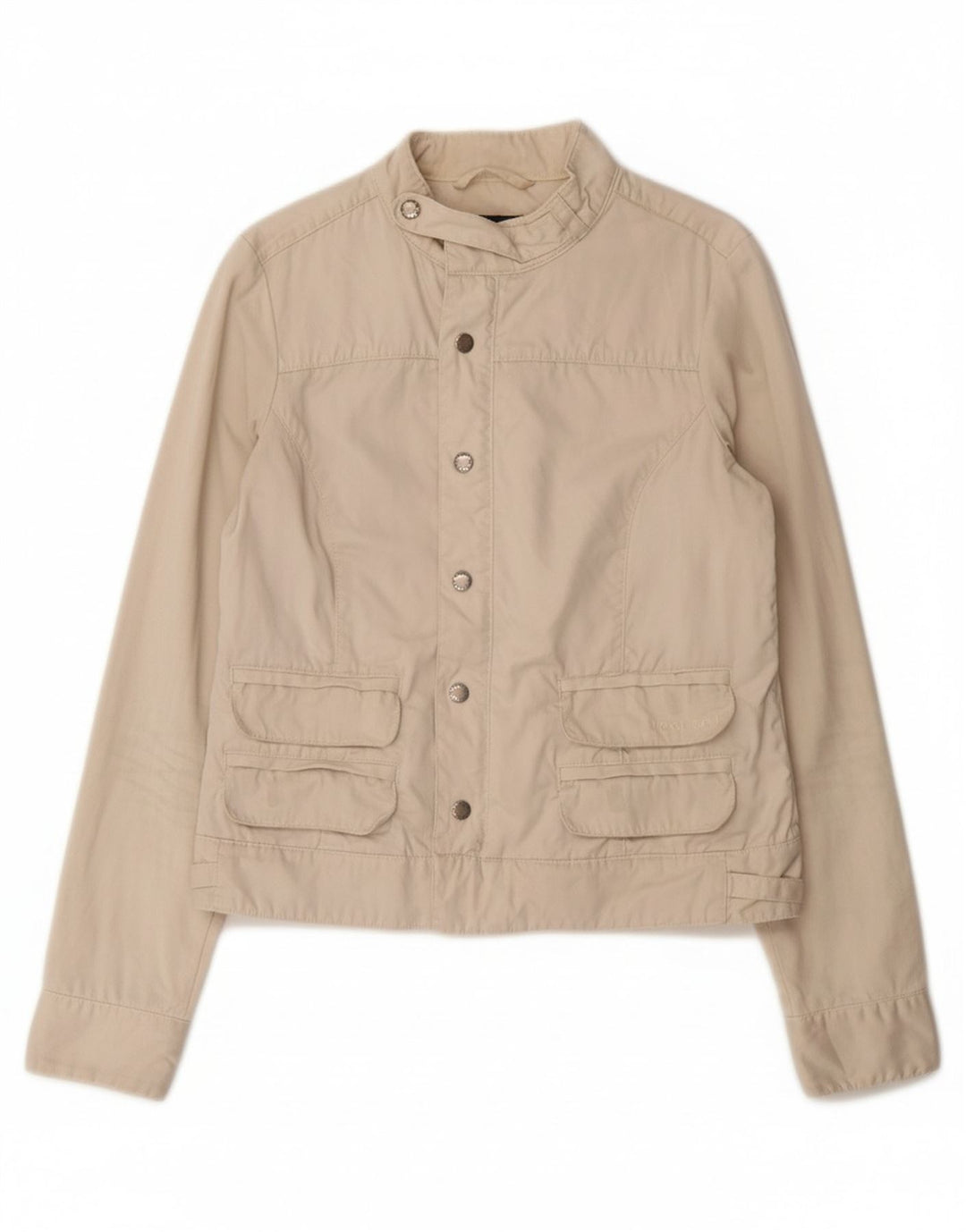 WOOLRICH Womens Bomber Jacket UK 14 Large Beige Cotton Vintage Woolrich and Second-Hand Woolrich from Messina Hembry 