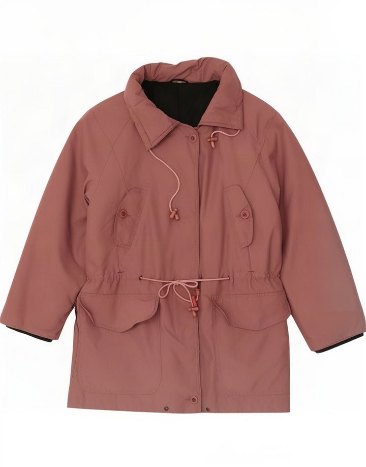 Vintage damska kurtka parka oversize EU 42, duży brązowy poliester
