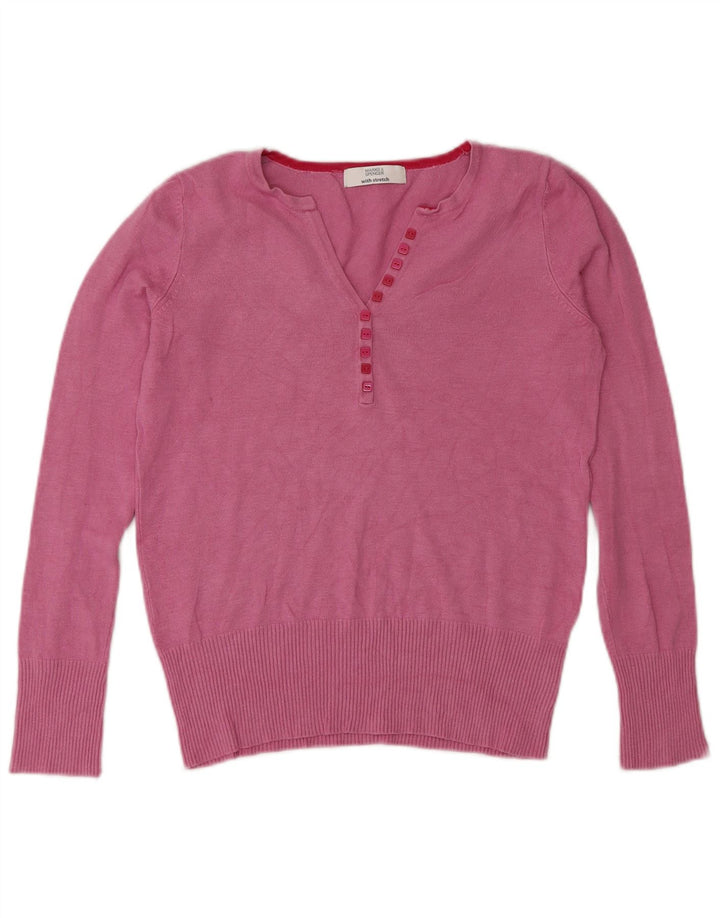 Marks & Spencer Damski sweter zapinany na guziki UK 8 Small Pink Wiskoza