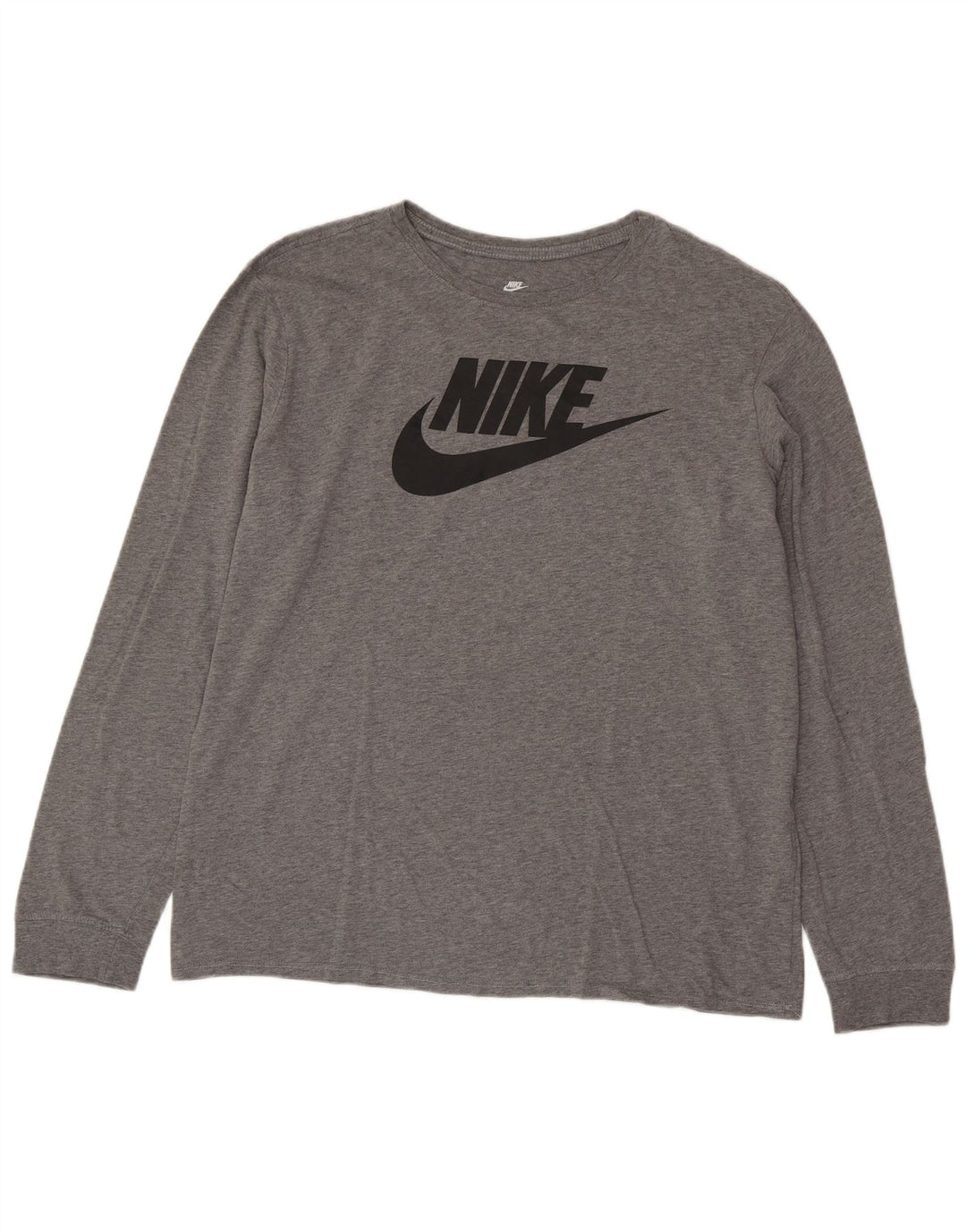 Męska koszulka NIKE o sportowym kroju z grafiką, długim rękawem XL, szara i nakrapiana