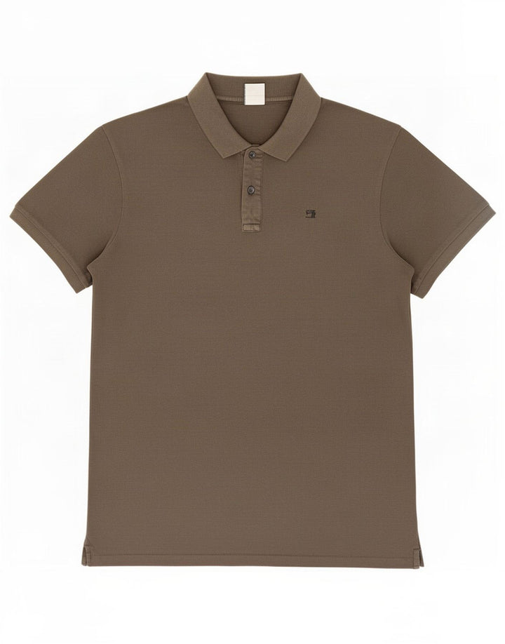 Męska koszulka polo Scotch & Soda, bawełniana, średnio brązowa