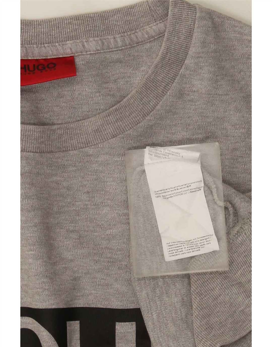Męska bluza z grafiką Hugo Boss, duża, szara, bawełniana