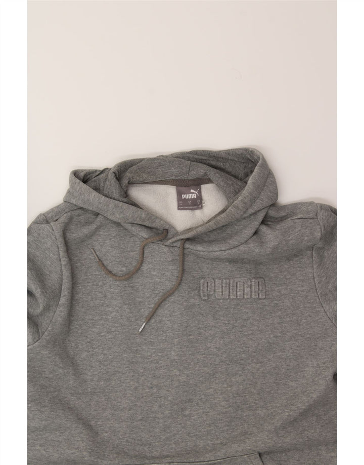 PUMA Mens Graphic Hoodie Jumper Small Grey Cotton Vintage Puma and Second-Hand Puma from Messina Hembry 