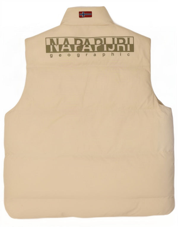 Męska wyściełana kamizelka Napapijri Graphic UK 38 Medium Off White Poliamid