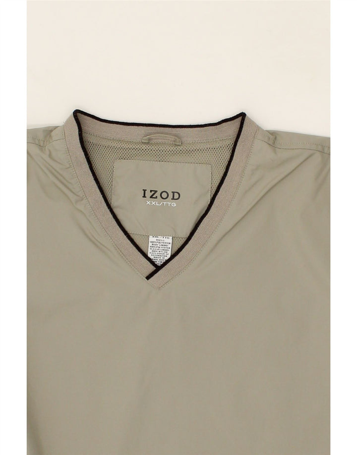 IZOD Mens Pullover Tracksuit Top Jacket 2XL Beige Polyester Vintage Izod and Second-Hand Izod from Messina Hembry 