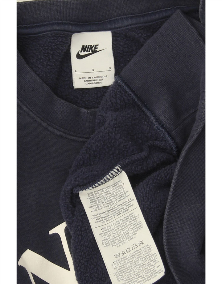 Damski sweter oversize z grafiką NIKE UK 16, duży, granatowy