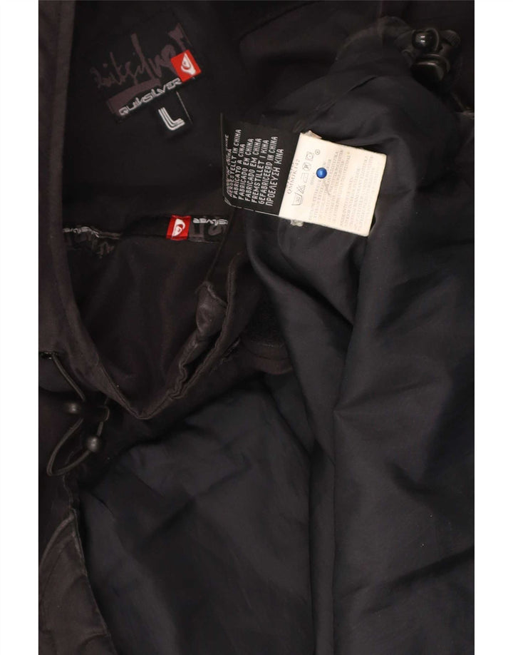 Męska wiatrówka Quiksilver z grafiką UK 40, duża czarna