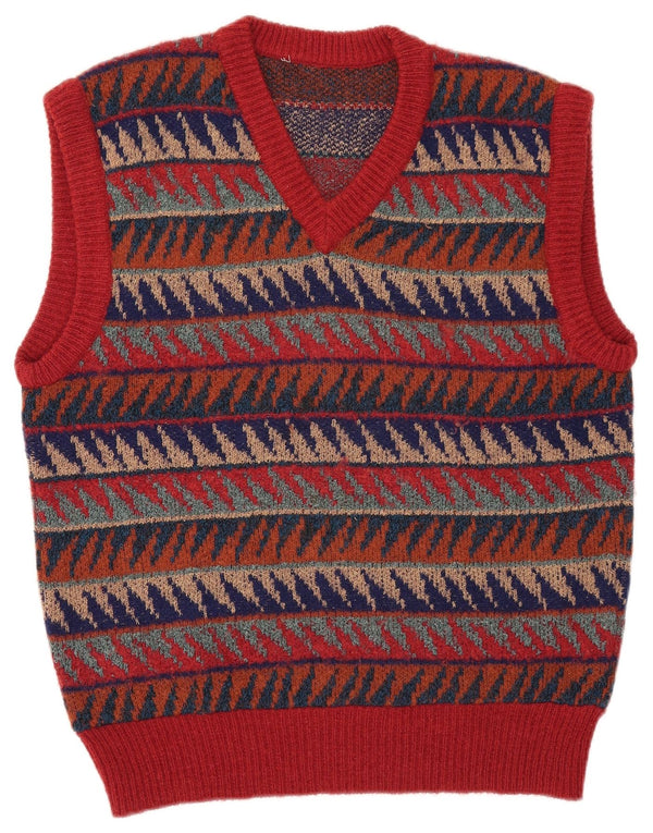 Podkoszulek męski w stylu vintage, wielobarwny, geometryczny, wełniany