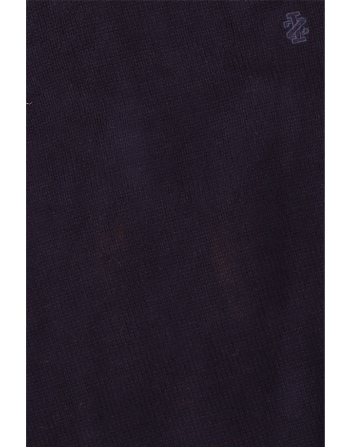 IZOD Męski sweter z dekoltem w kształcie litery V, duży, granatowy, bawełniany