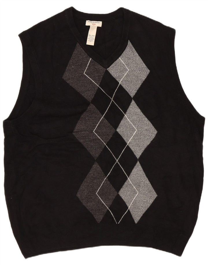 Męski podkoszulek Dockers z kamizelką 2XL, czarny Argyle/Diamentowy akryl