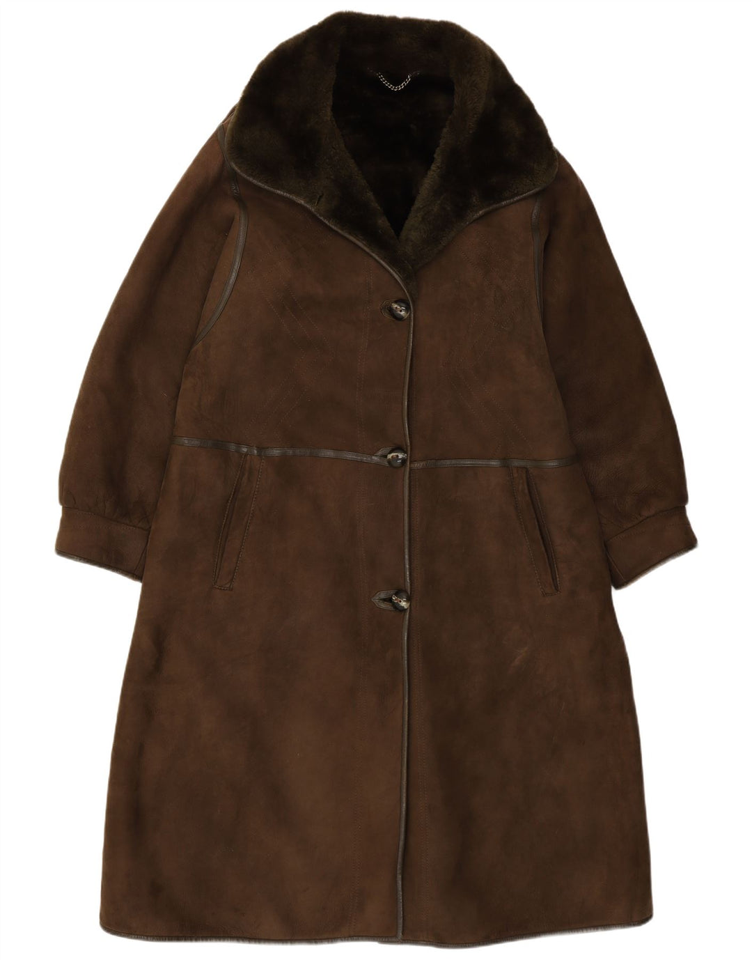 Vintage damski płaszcz Shearling Shearling IT 50 XL Brązowy Shearling