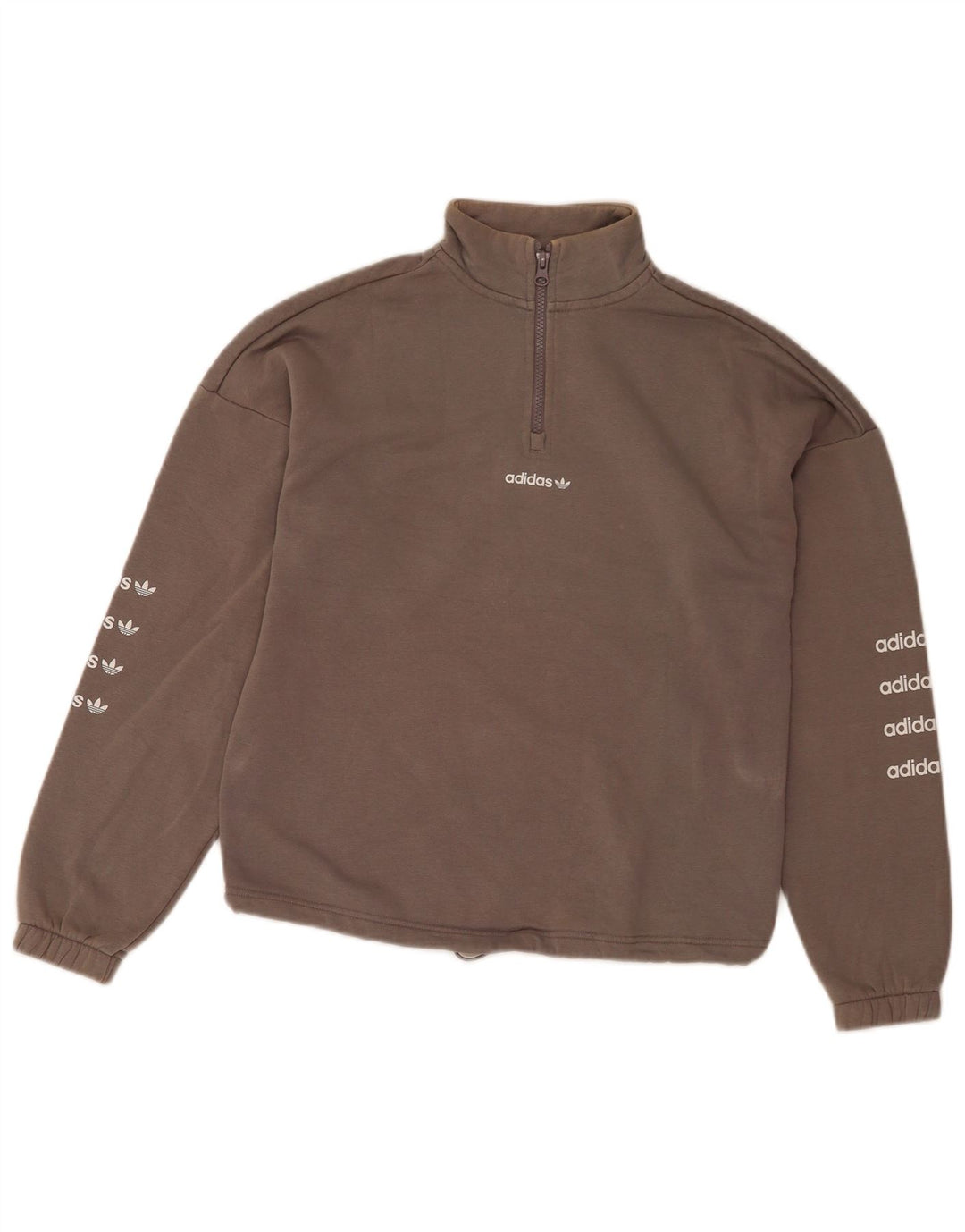 Damska bluza Adidas Oversized Graphic Zip Neck Sweter EU 36 Small Grey
