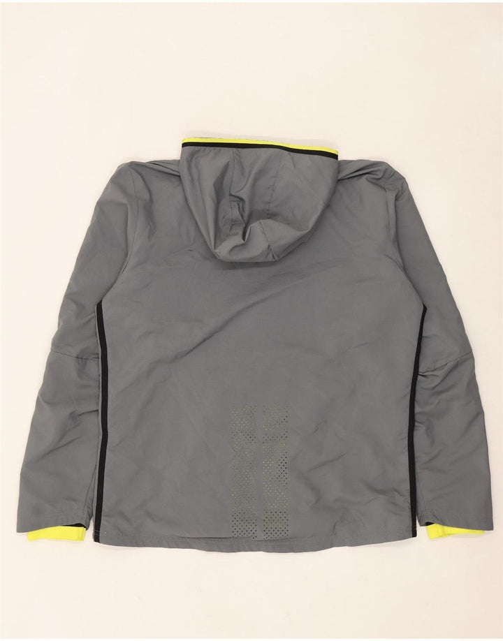 Adidas Męska kurtka przeciwdeszczowa z kapturem Climacool Graphic UK 40, duża, szary poliester