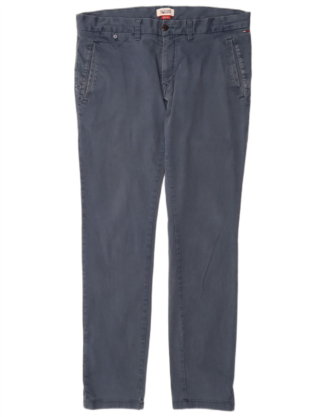 Męskie spodnie chino slim fit TOMMY HILFIGER W36 L34 niebieska bawełna