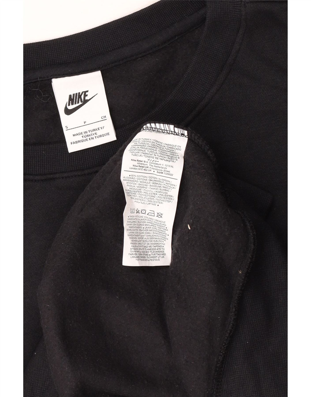 Męska bluza dresowa Nike o luźnym kroju, mała, czarna, bawełniana