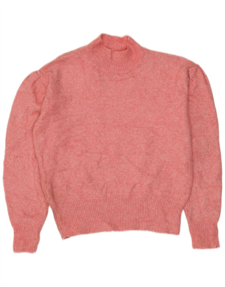 MARKS & SPENCER Damski sweter oversize z golfem UK 6 XS Różowy