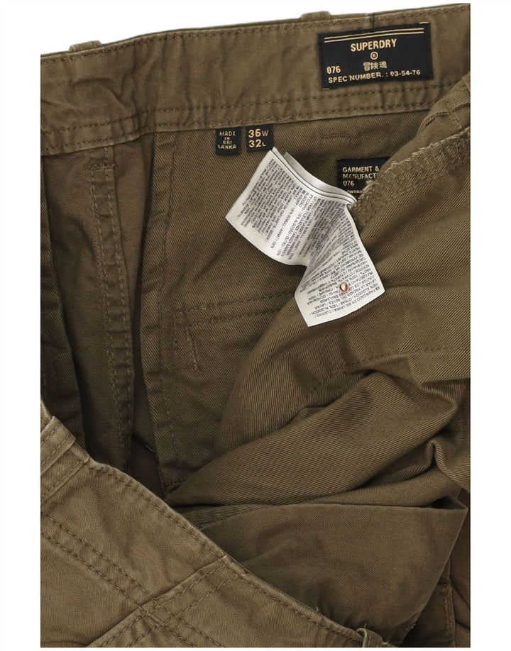 Męskie proste spodnie cargo Superdry W36 L32, bawełna khaki