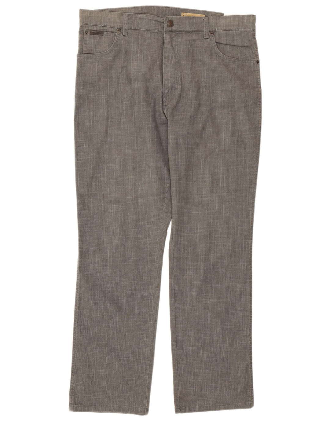 Męskie spodnie codzienne WRANGLER Texas Stretch Straight W38 L32 w szarą kratkę