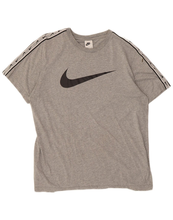 Nike Womens Graphic T-Shirt Top UK 16 Large Grey Flecked Cotton