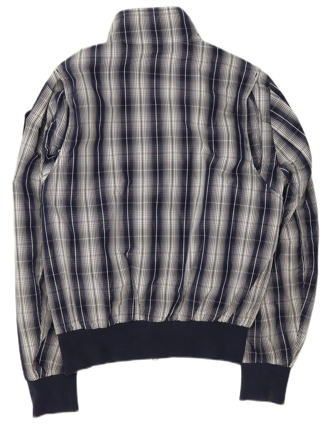 Męska kurtka bomberka Blauer UK 42 XL, granatowa, poliester w kratkę