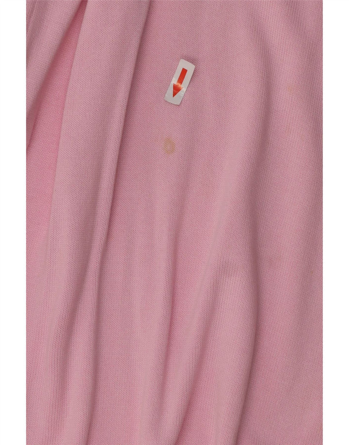 Męski sweter Zara z dekoltem w kształcie litery V, duży, różowy, bawełniany