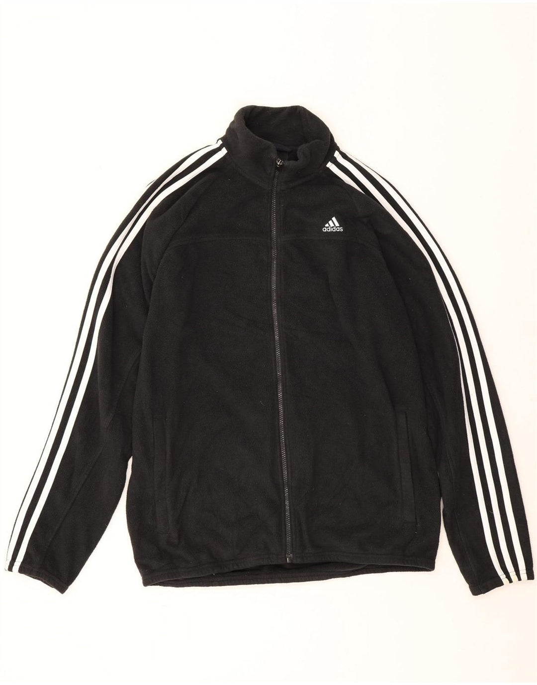 Męska kurtka polarowa Adidas UK 40, duża, czarna, poliestrowa