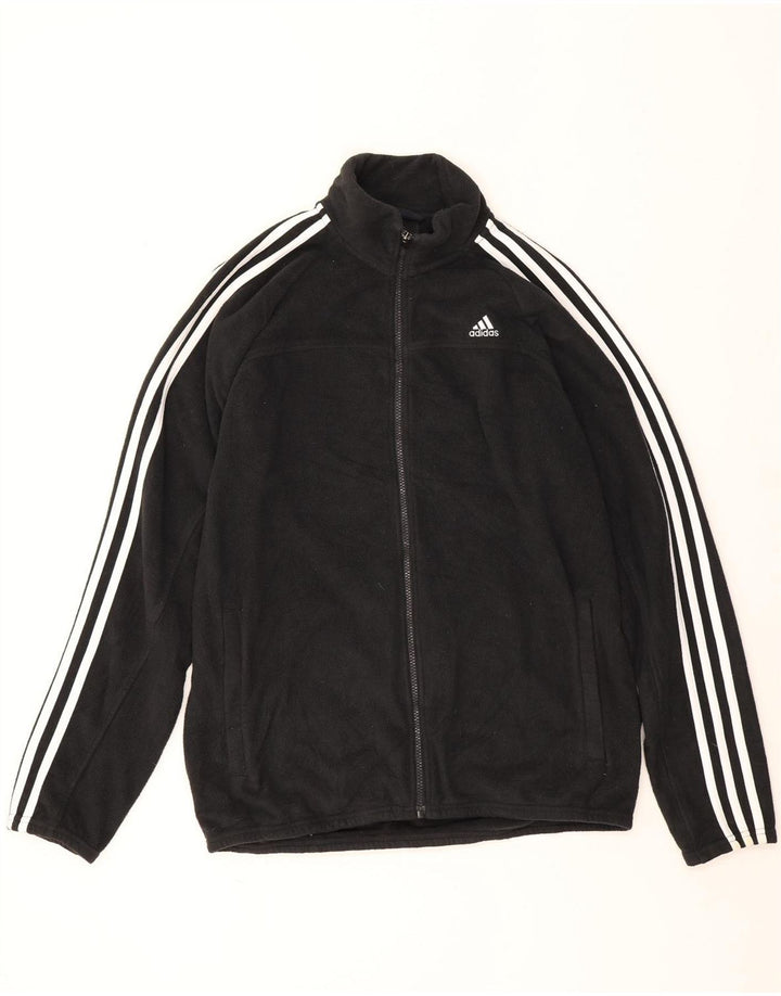 Męska kurtka polarowa Adidas UK 40, duża, czarna, poliestrowa