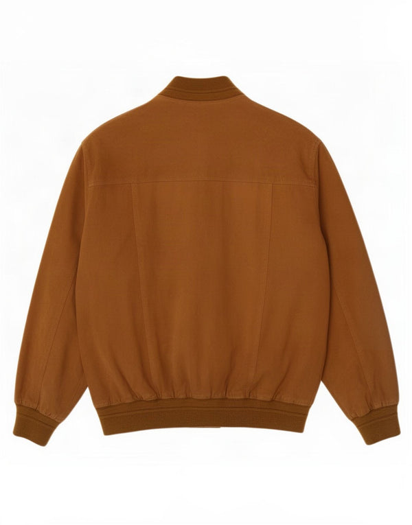 Vintage męska zamszowa kurtka bomber IT 54 2XL beżowa skóra