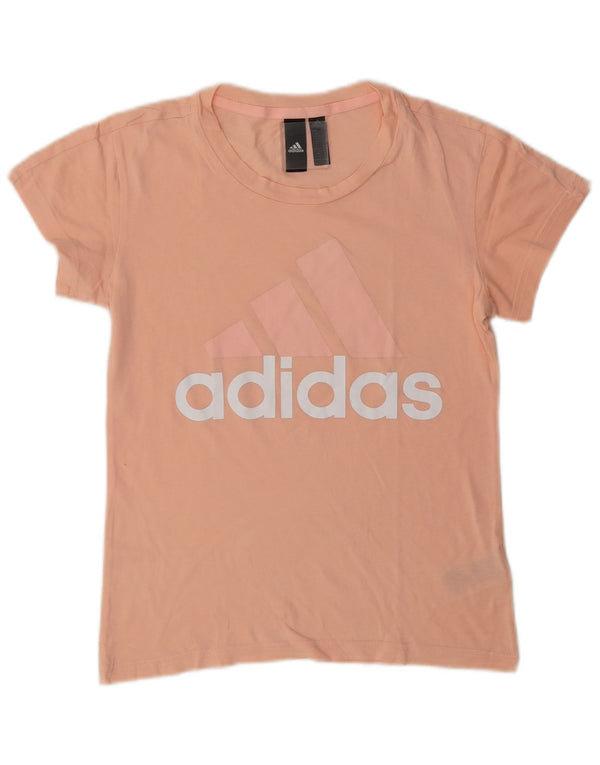 Damska koszulka graficzna Adidas Top UK 4/6 XS Różowa bawełna