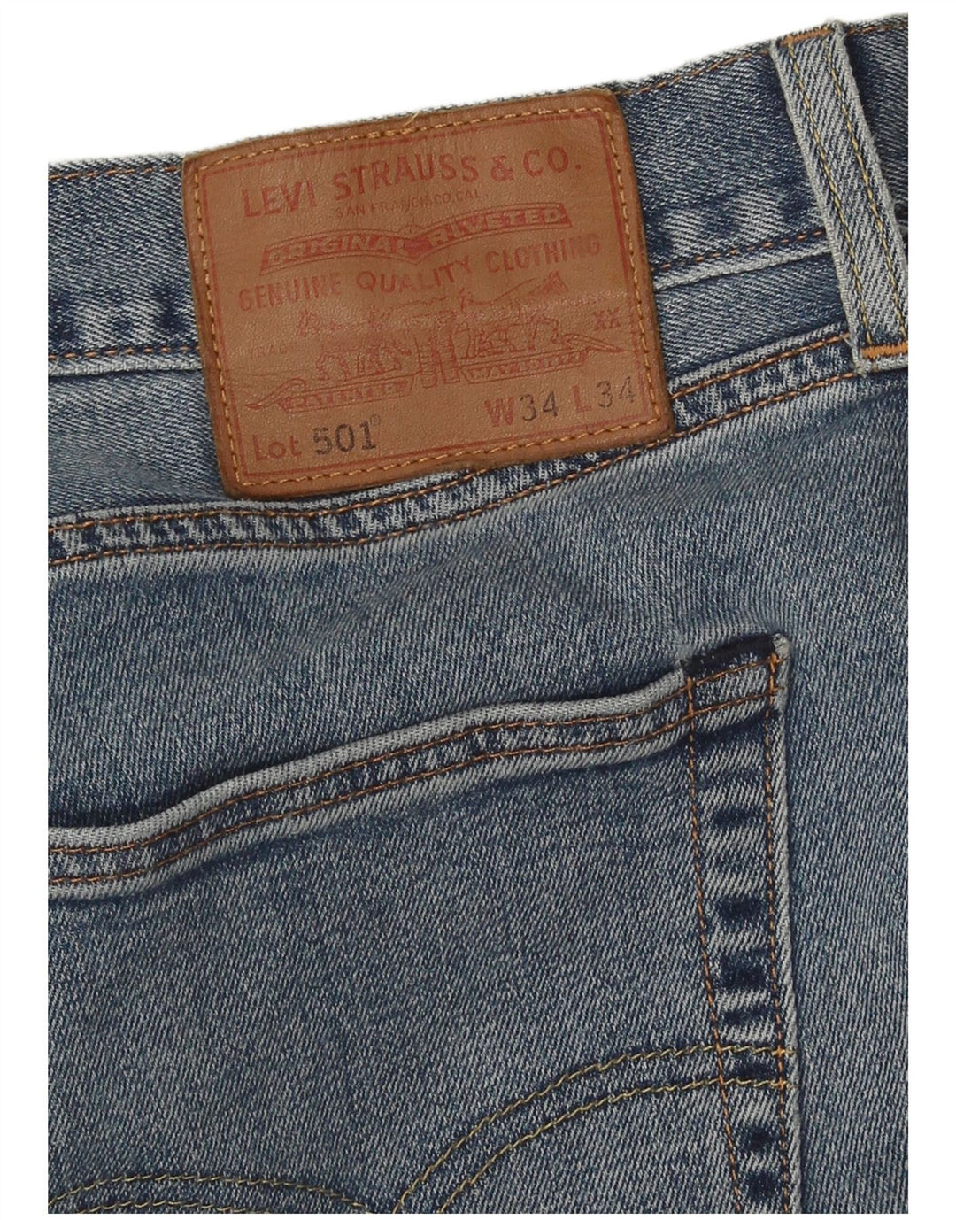 Męskie jeansy Levi's 501 Straight W34 L34 Niebieskie