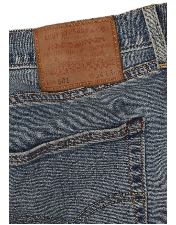 Męskie jeansy Levi's 501 Straight W34 L34 Niebieskie