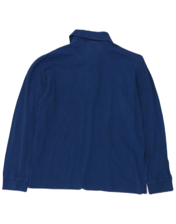 Męska koszulka polo z długim rękawem LACOSTE, rozmiar 3, mała, niebieska, bawełniana