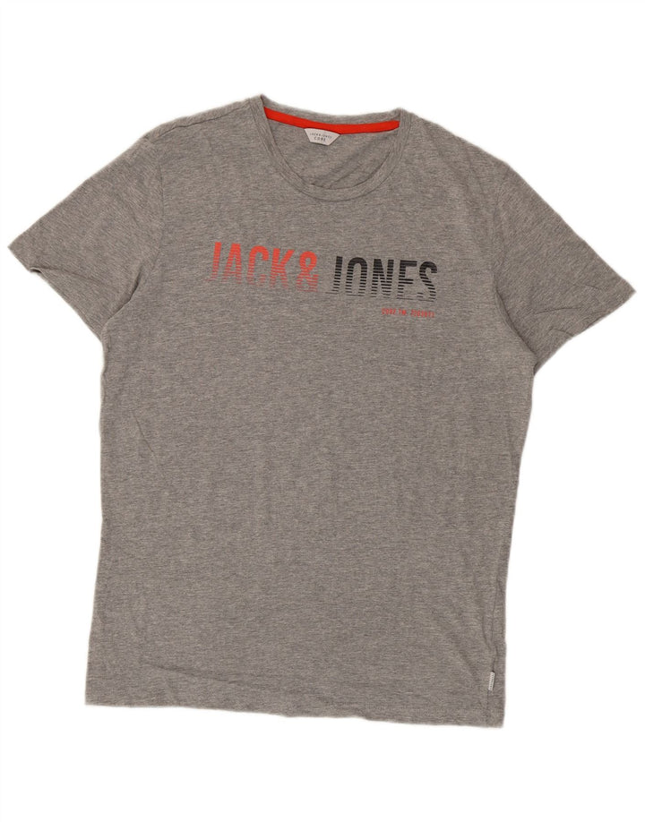 Męski T-shirt Jack & Jones Core Graphic Top, średnioszary, bawełniany
