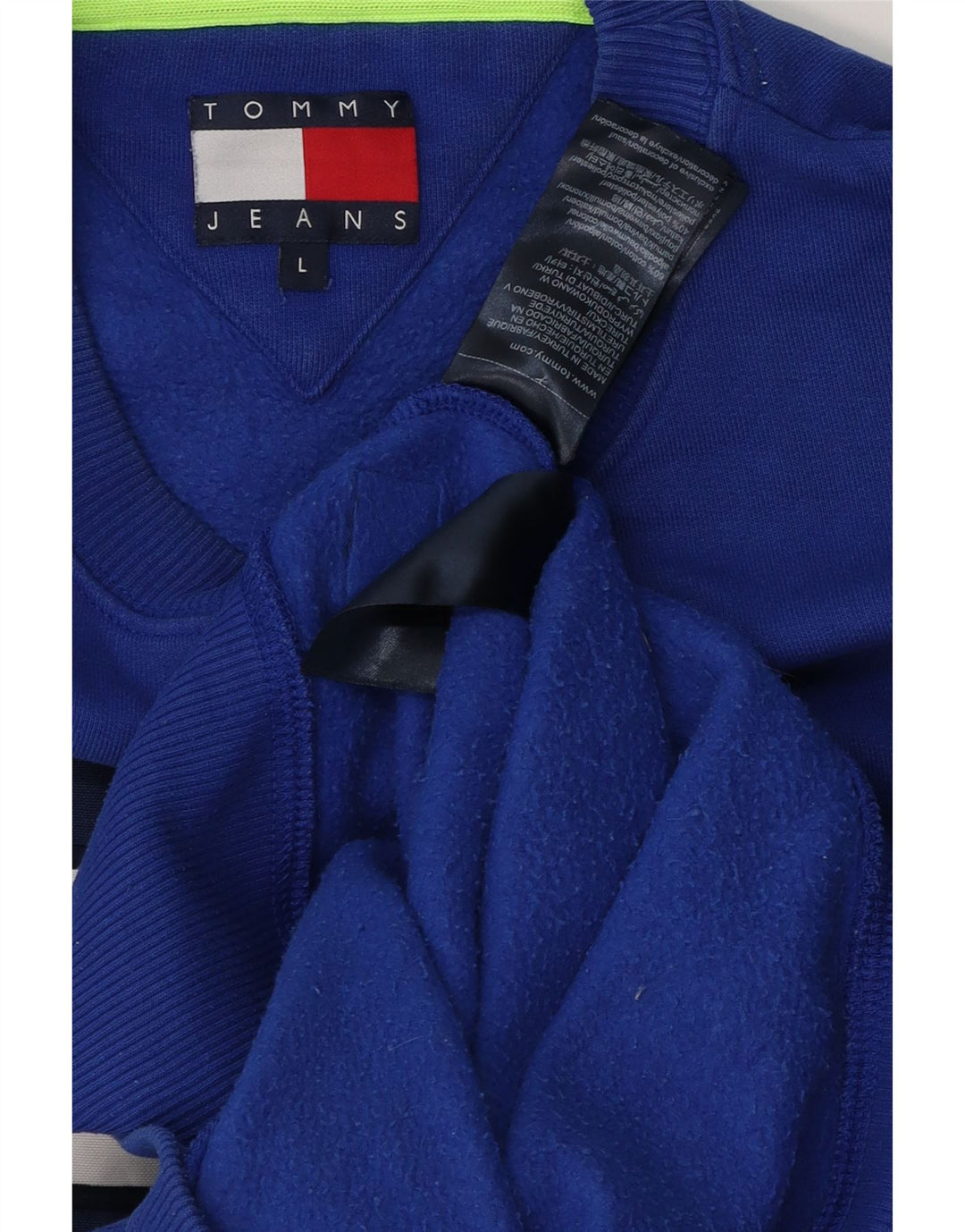 Męska bluza z grafiką Tommy Hilfiger, duża, niebieska, bawełniana