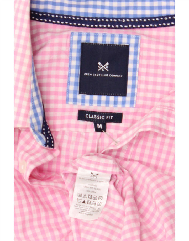 Crew Clothing Męska koszula o klasycznym kroju, średnia różowa bawełniana kratka