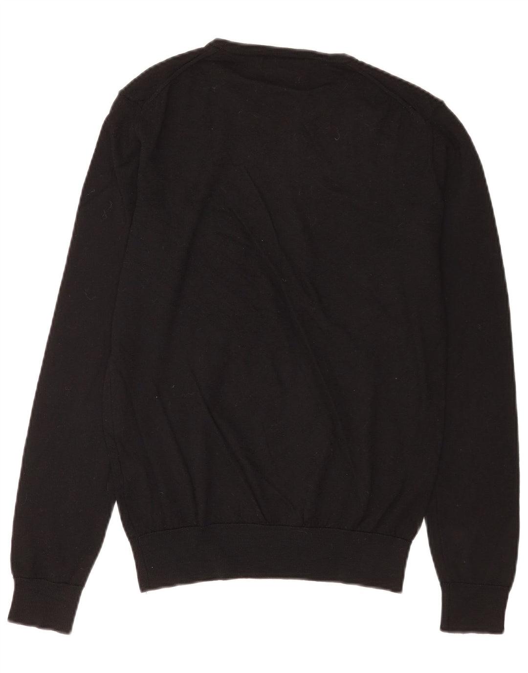 Męski sweter z okrągłym dekoltem Zara, średnia czarna wełna